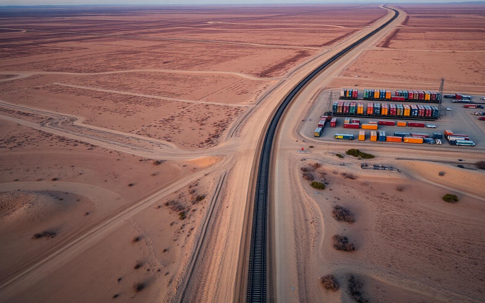 Rail corridor across the Kazakh steppe